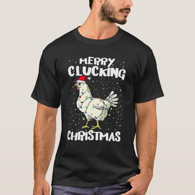 Camiseta Pollo animal Santa ilumina a Navidades Pajama Merr (Anverso)