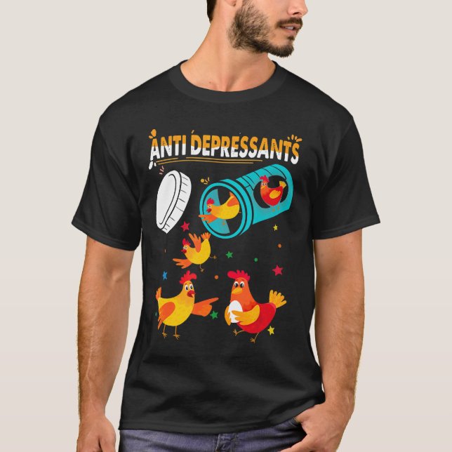 Camiseta Pollo Antidepresivos Para Navidad (Anverso)