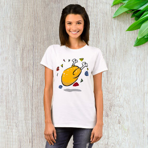 Camiseta Pollo Asado de Dibujos Animados Divertido Cayendo