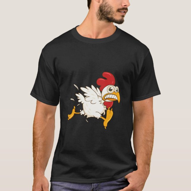 Camiseta Pollo Asustado Corriendo (Anverso)
