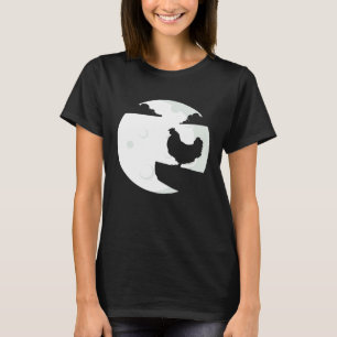 Camiseta Pollo Aullando Luna Silueta De Animales Mujeres Ni