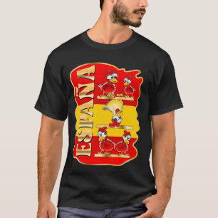 CAMISETA POLLO AVES DE CORRAL BANDERA ESPAÑOLA ESPAÑA