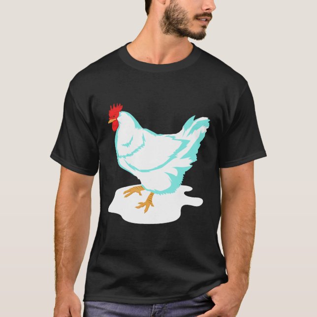 Camiseta Pollo azul gótico Pastel (Anverso)