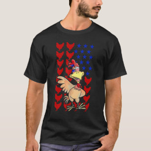 Camiseta Pollo Bandera Americana Pollo 4 de Julio