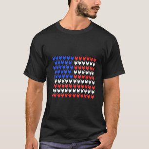 Camiseta Pollo Bandera Americana Pollos Granja Agricultura 
