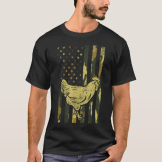 Camiseta Pollo Bandera Camuflaje Patriótico Militar Granjer