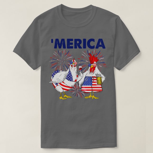 Camiseta Pollo ...€ ˜ bandera    estadounidense estadounide (Diseño del anverso)