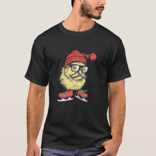 Camiseta Pollo Barbudo con Ropa de Patines de Hielo para 