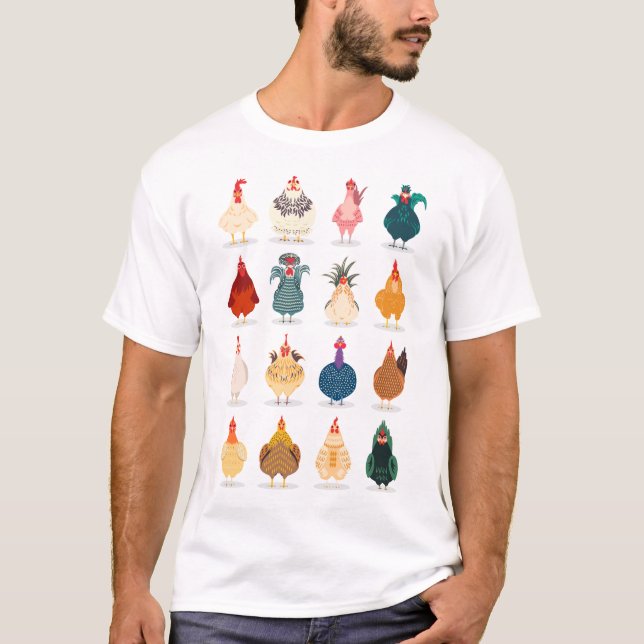 Camiseta Pollo blanco (Anverso)