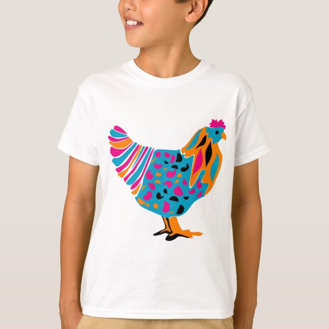 Camiseta Pollo Brillante Funky (Anverso)