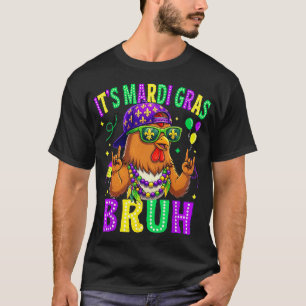 Camiseta Pollo Bruh Mardi Gras Niños Niñas Carnaval P