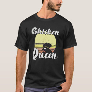 Camiseta Pollo Cheeky Retro Pollo al Amanecer Reina Pollo
