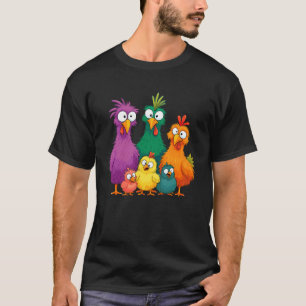 Camiseta Pollo Colorido Hombres Mujeres Niño Loco Pollo F