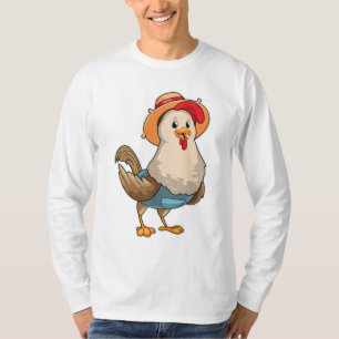 Camiseta Pollo como granjero con Gorra