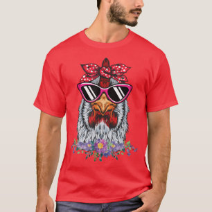Camiseta Pollo Con Cabeza De Bandana Y Granja Divertida De 