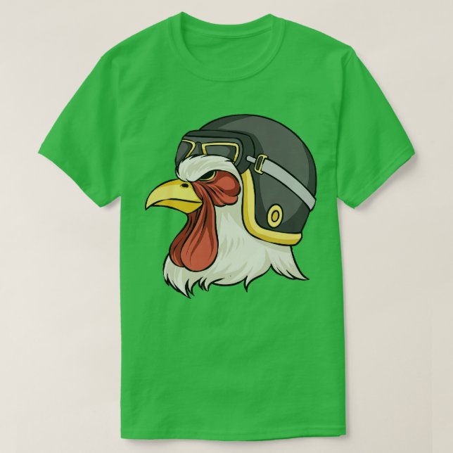 Camiseta Pollo Con Casco Y Goggles Pollos Hens (Diseño del anverso)