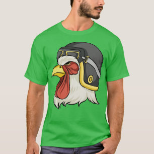 Camiseta Pollo Con Casco Y Goggles Pollos Hens