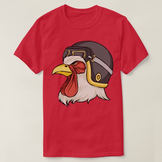Camiseta Pollo Con Casco Y Goggles Pollos Hens (Diseño del anverso)