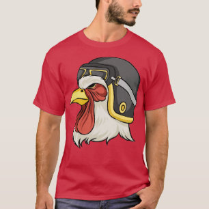 Camiseta Pollo Con Casco Y Goggles Pollos Hens