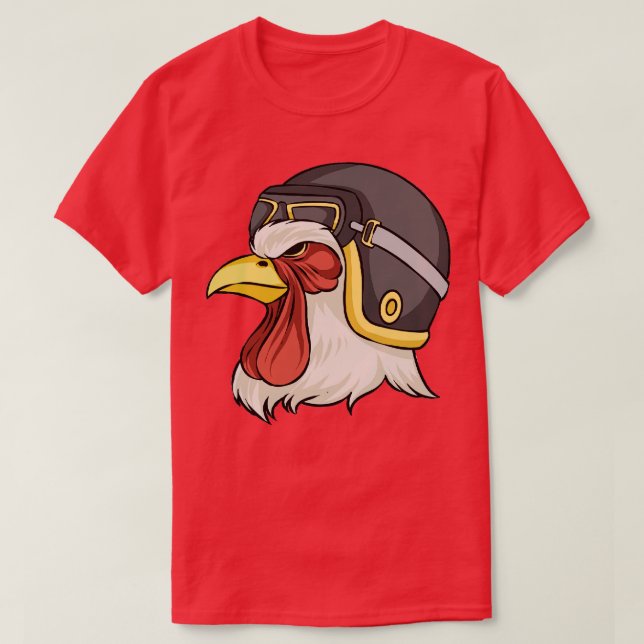Camiseta Pollo Con Casco Y Goggles Pollos Hens (Diseño del anverso)