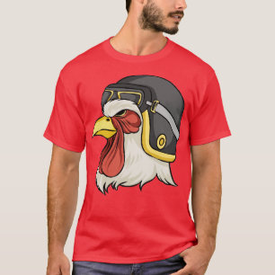 Camiseta Pollo Con Casco Y Goggles Pollos Hens