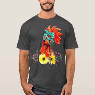 Camiseta Pollo con cinta de venda y gafas lindo