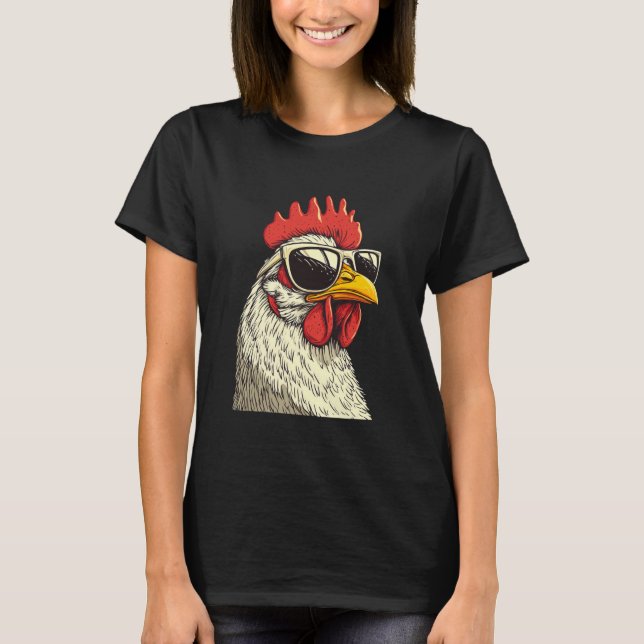 Camiseta Pollo con gafas de sol (Anverso)