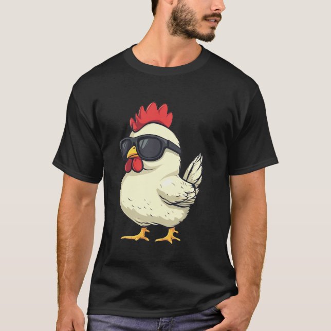 Camiseta Pollo con gafas de sol (Anverso)