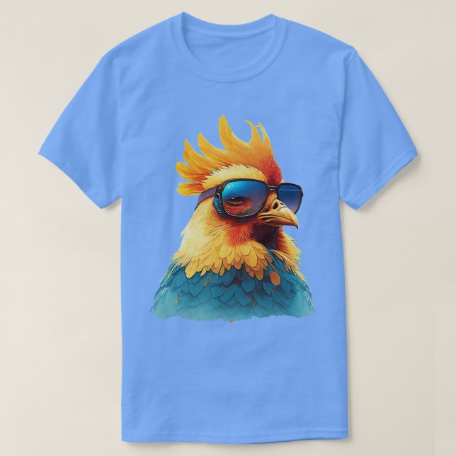 Camiseta Pollo con gafas de sol 5 (Diseño del anverso)
