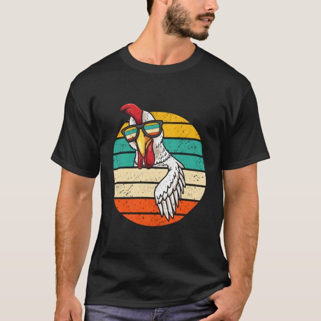 Camiseta Pollo con gafas de sol Aves de corral (Anverso)