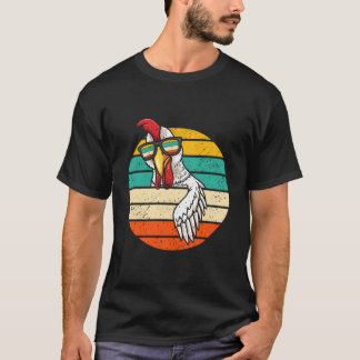 Camiseta Pollo Con Gafas De Sol Granjero Aves De Corral