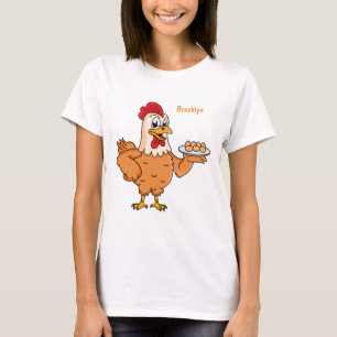 Camiseta Pollo con huevos en el personalizado de placa