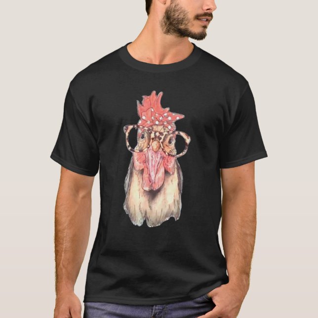 Camiseta Pollo Con Pañuelo Y Gafas (Anverso)
