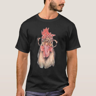 Camiseta Pollo Con Pañuelo Y Gafas Lindo