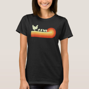 Camiseta Pollo Con Pollitos Retro Vintage 60s 70s Atardecer
