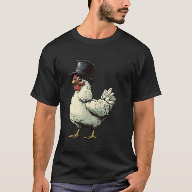 Camiseta Pollo con sombrero (Anverso)