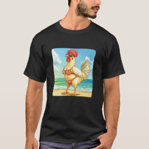 Camiseta Pollo con traje de bañador de bikini para niños y