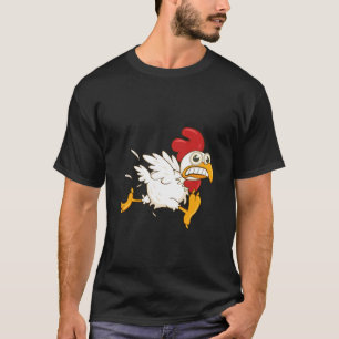 Camiseta Pollo corriendo asustado
