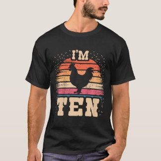 Camiseta Pollo Cumpleaños Niño Niña 10 Años Décimo Pollo