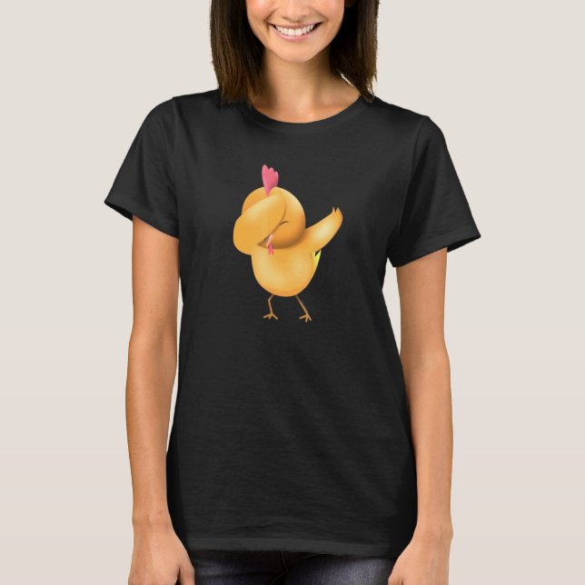 Camiseta Pollo Dabbing Dab Pollito Lindo (Anverso)