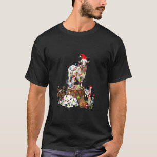 Camiseta Pollo de cabra Santa Hat Navidades de reno alumbra