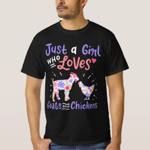Camiseta Pollo De Cabra Sólo Un Chica Que Ama Las Cabras Y 