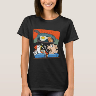 Camiseta Pollo De Cerdo Viendo Una Película De Horror