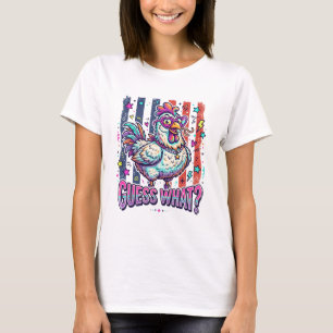 Camiseta Pollo de Dibujos Animados Retro Colorido con Gafas