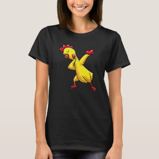 Camiseta Pollo de goma haciendo dabbing con un corazón