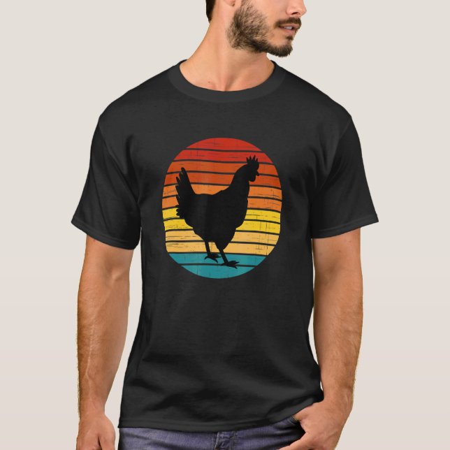 Camiseta Pollo de granja de estilo retro (Anverso)