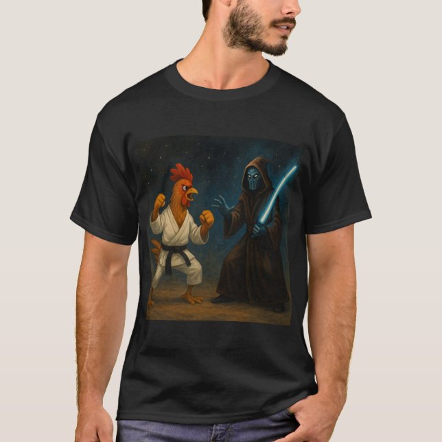 Camiseta Pollo de Karate VS Caballero Alien (Anverso)
