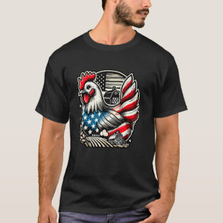 Camiseta Pollo de la bandera americana granjero patriótico 