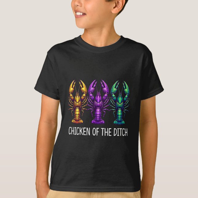 Camiseta Pollo De La Pechuga - Mardi Gras Cajun Crawfish - (Anverso)