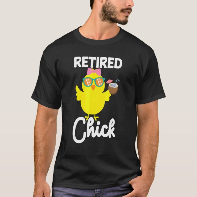 Camiseta Pollo de la pensión de jubilación de polluelos jub (Anverso)